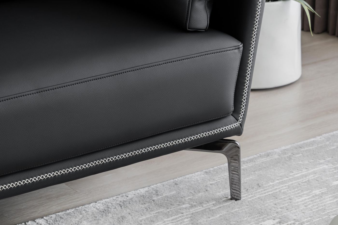 Dài 2.1m - da thật màu đen chì